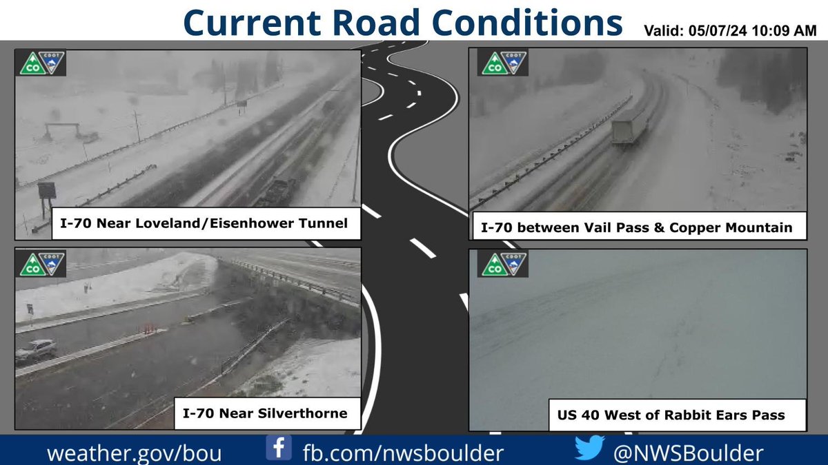 ❄️Still Winter in the Mountains!❄️ Welcome to Colorado. If you have travel plans through the Colorado high country be prepared for winter travel conditions through early this evening. A current look at cams and travel conditions via cotrip.org. #COwx