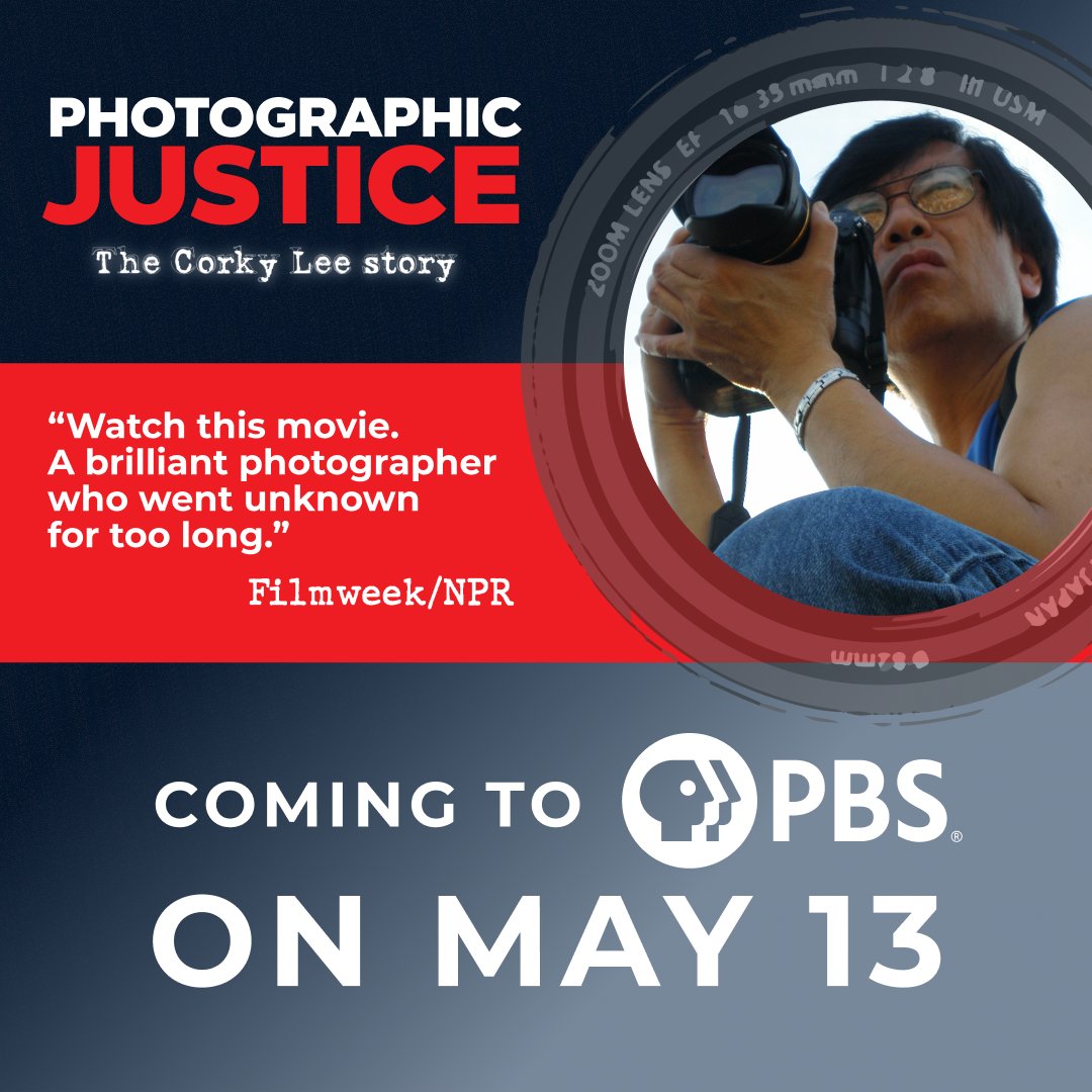 'Breathtaking.' - @NPR FilmWeek

We're thrilled to share the legacy of Corky Lee's work with the entire US on @PBS May 13th!

PHOTOGRAPHIC JUSTICE: THE CORKY LEE STORY covers his 50 years in AAPI photojournalism. Tune in 10pmET, check your local listings: pbs.org/show/photograp…