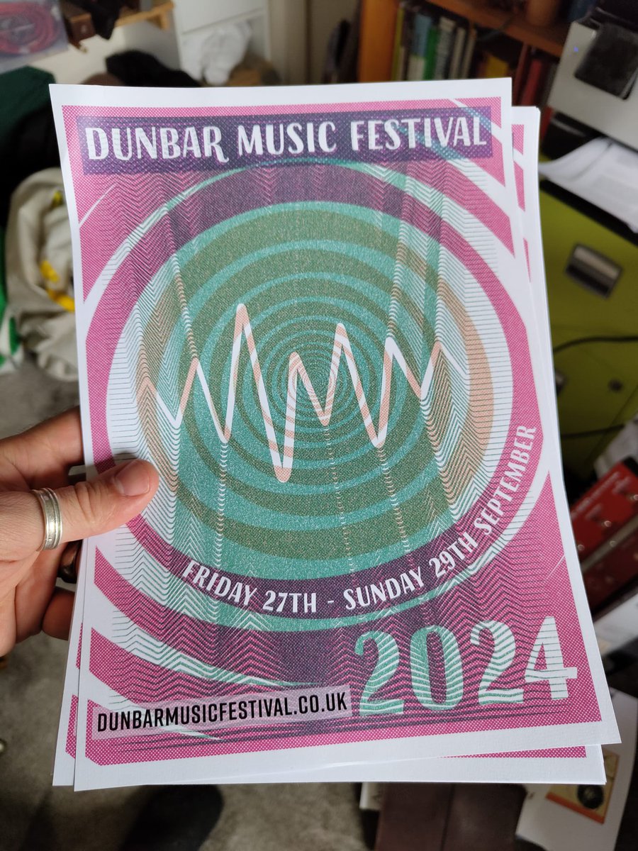 Loving the poster design for #DunbarMusicFestival 2024 😍 Watch out for them going up around town soon. T-shirts to follow! #savethedate 27-29 September 2024 Announcements of headliners around the end of the month 🤩