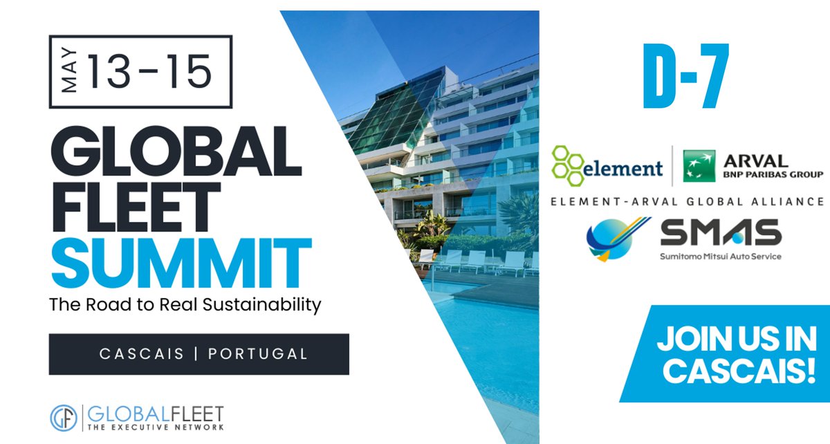 ⏳D-7 Global Fleet Summit ⏳
This year again, Arval will be present alongside @ElementFleet  and SMAS on the occasion of the @GlobalFleet Summit in Cascais, Portugal.
Thanks to @NexusCommu21192 for organizing this event 👍
Looking forward to meeting you there❗
#GFS24