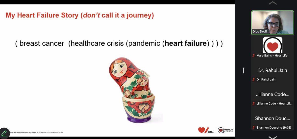 Impactful Story (not journey) by PWLE Dido Devlin - Dido's diagnosis of HF happened during the peak of COVID  - Key Message - stay connected to the people and values that matter the most to you. #heartfailureweekcan #itsaboutlife #heartfailure