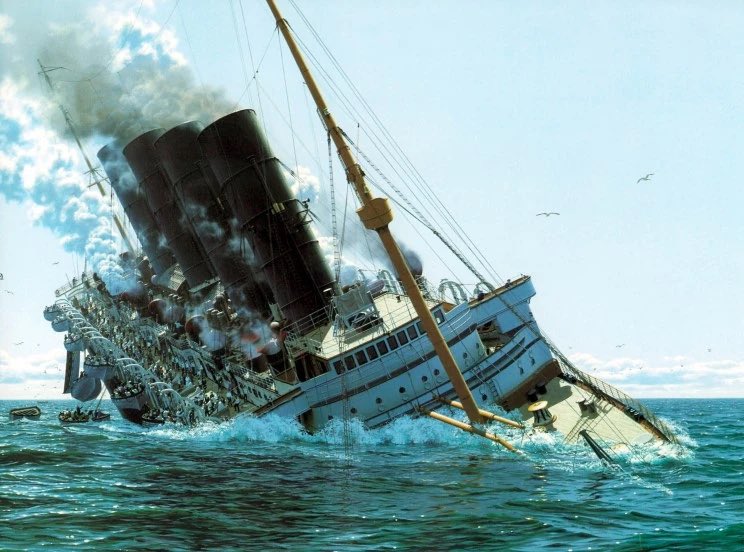 Today, we remember the tragic sinking of the Cunard liner, the RMS Lusitania, which sank on this day 109 years ago, on May 7, 1915. Let us never forget.

Painting has been made by 
Ken Marschall