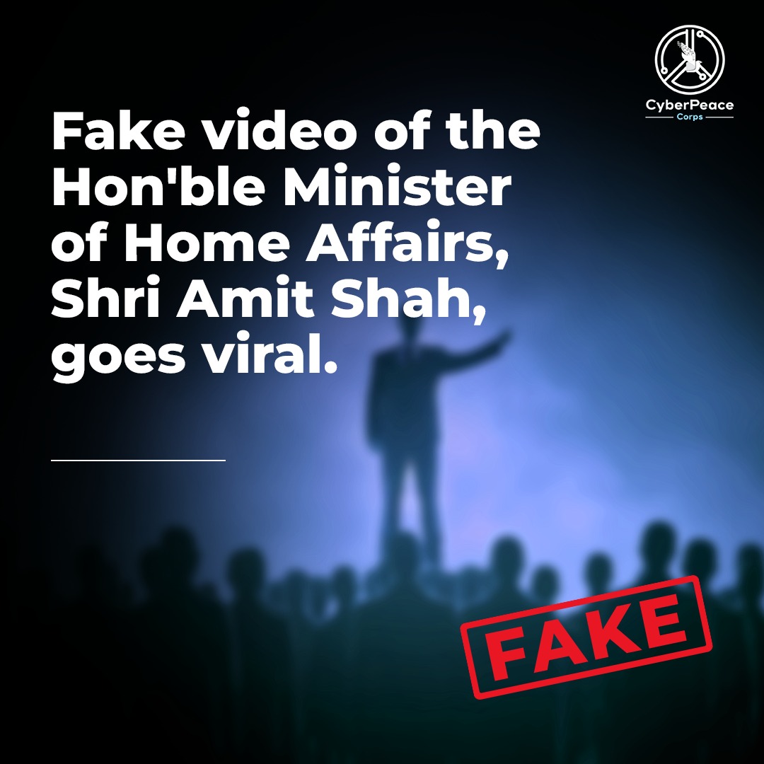 The viral video claiming Hon'ble Union Home Minister, Shri Amit Shah plans to eliminate reservation quotas for SCs, STs, and OBCs is proven false after investigation.

Click The Link, To Know More - shorturl.at/dsZ39

#CyberPeace☮️ #cybersecurity #CyberPeaceResearch