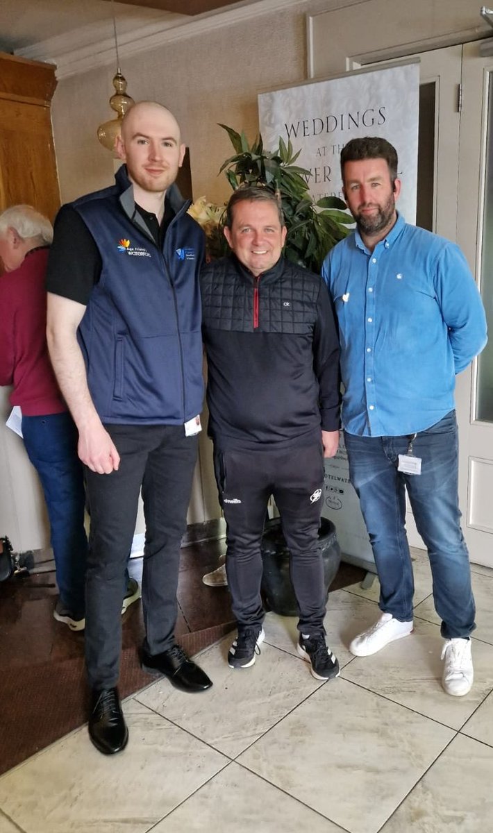 Our Age Friendly Programme Manager Dylan White and our Healthy City and County Coordinator Eoin Morrissey with Waterford Senior Hurling Manager Davy Fitzgerald. Great event today with UPMC Ireland and Waterford City and County Council Waterford Older People's Council team. 😀