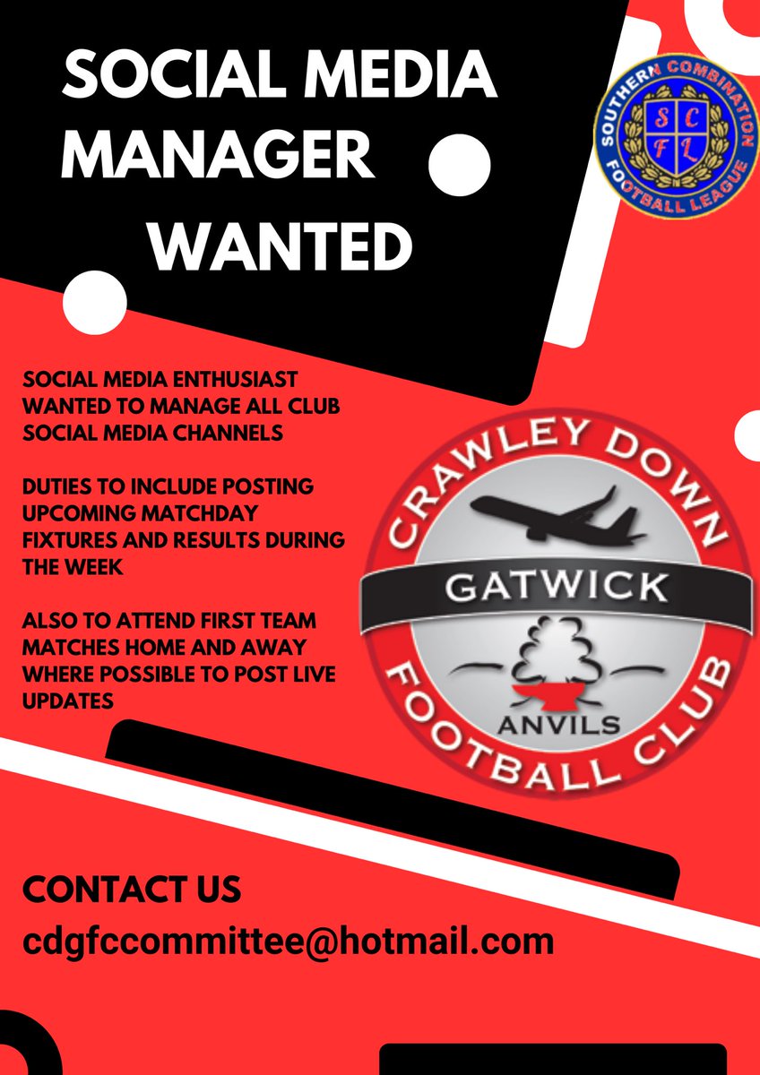 Exciting opportunity for the right candidate @SussexCountyFA @TheSCFL