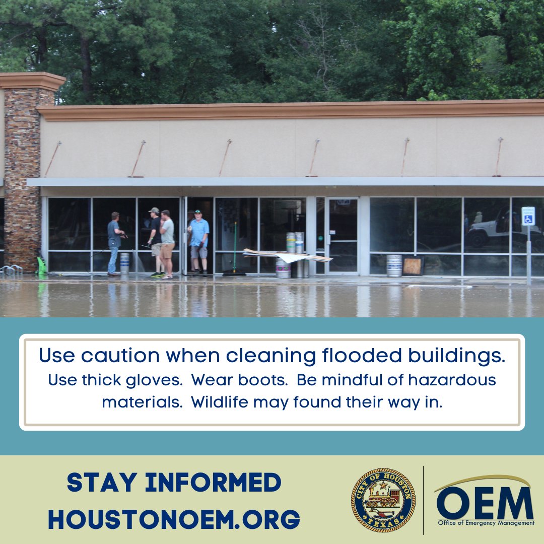 As residents re-enter their communities, they should be mindful that some dangerous conditions may still exist. Exercise caution re-entering formerly flooded areas. Use protective gear such as heavy work gloves when handling and moving debris that may have washed downstream.