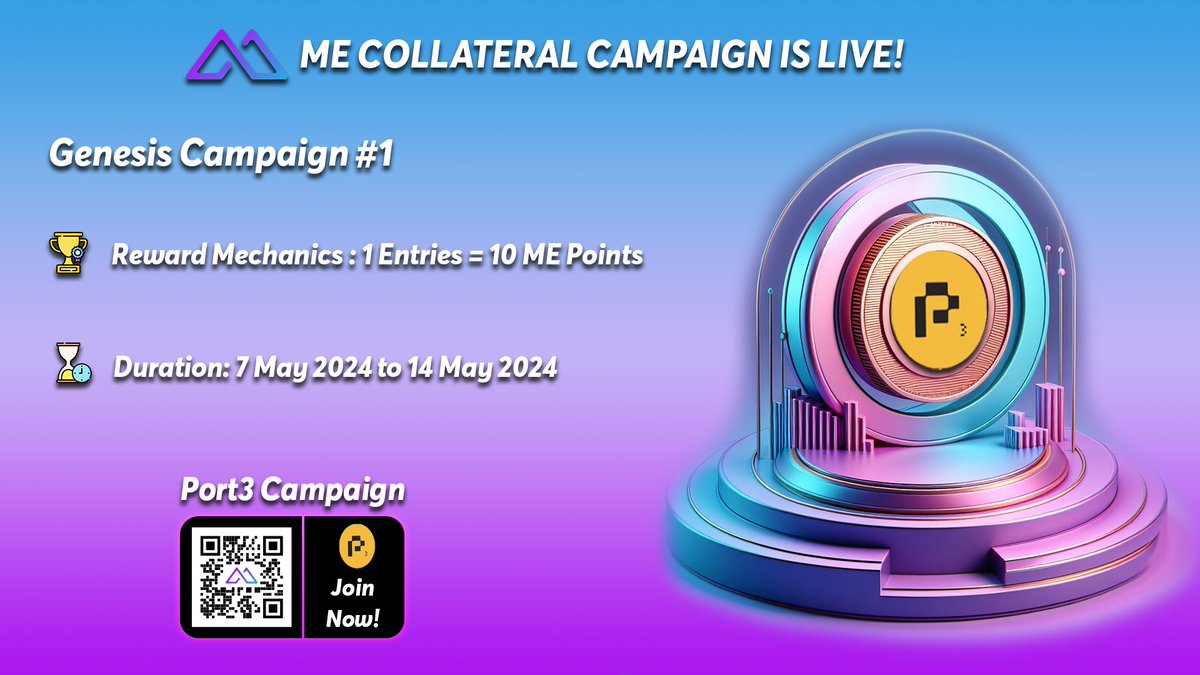 🎉 The #Port3 campaign is live now! Participate and earn rewards by completing tasks. If you have any questions, join our Discord [discord.gg/DHXPY4pzqv] and ask away! Don't miss out on this opportunity. [soquest.xyz/space/ME_Colla…] 🏆 #Rewards #GetInvolved #Discord $ME #MEPoints…