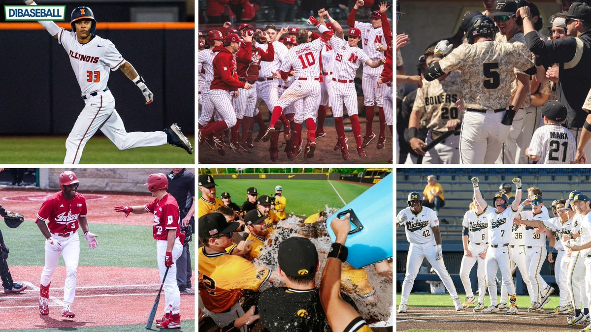 With six teams separated by just two games, who will win the @bigten regular season title? 🟠 @IlliniBaseball 🌽 @HuskerBaseball 🚂 @PurdueBaseball 🔴 @IndianaBase 🐤 @UIBaseball 〽️ @umichbaseball ROGERS REVIEW 👉 buff.ly/4bpQVbL