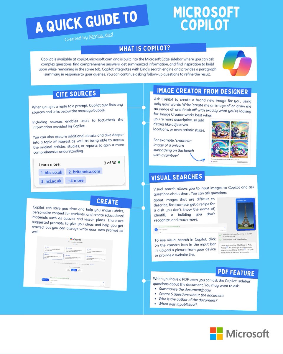 ICYMI: #MIEExpert <a href="/miss_aird/">Miss Aird</a> covers Copilot in her quick guide series!  

Get an overview of the tool and how to put it to use in your classroom. 

#MicrosoftEDU #TeachersHelpingTeachers
