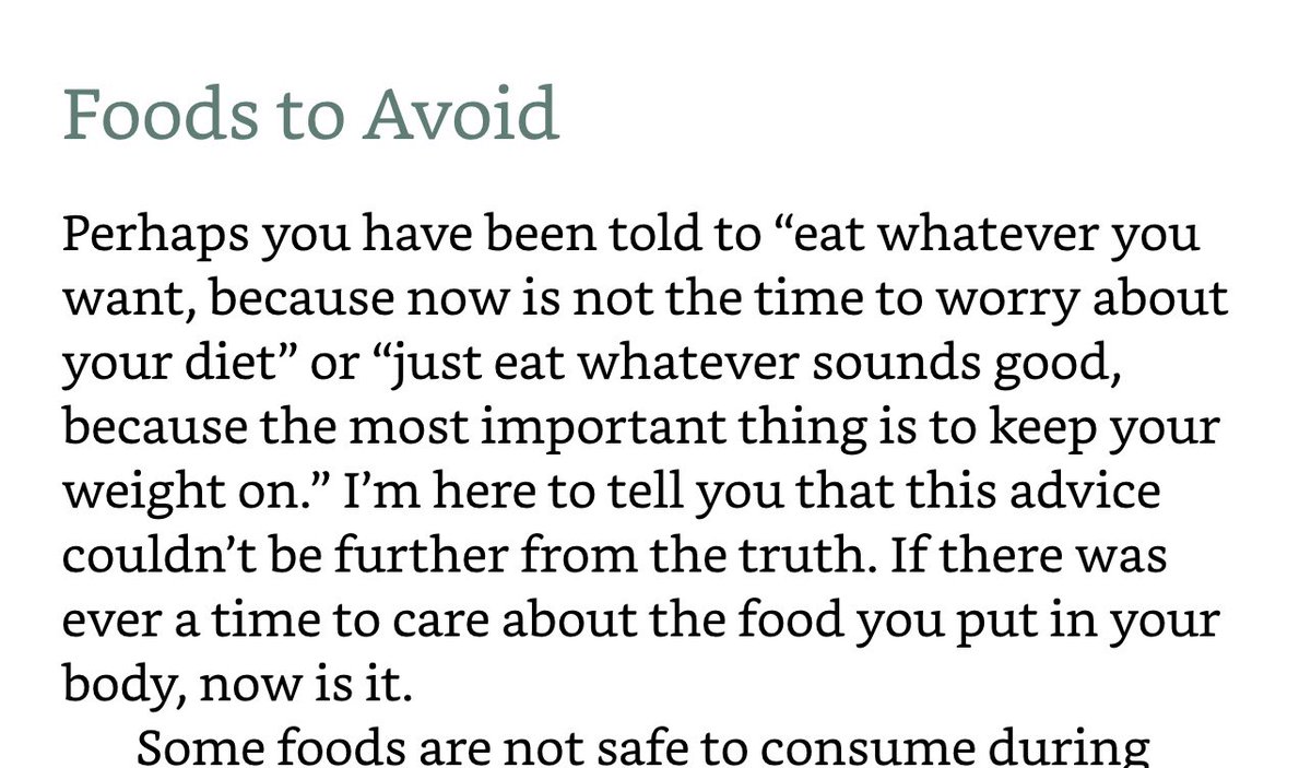 cozyatchemo's tweet photo. When my nutritionist came to see me during my first chemo session, she said to eat whatever I wanted, as the most important thing was to eat enough calories and not lose weight. I listened. Well I started reading two anti-cancer cookbooks and they both say that it’s bad advice! https://t.co/R4BlpZuTtg