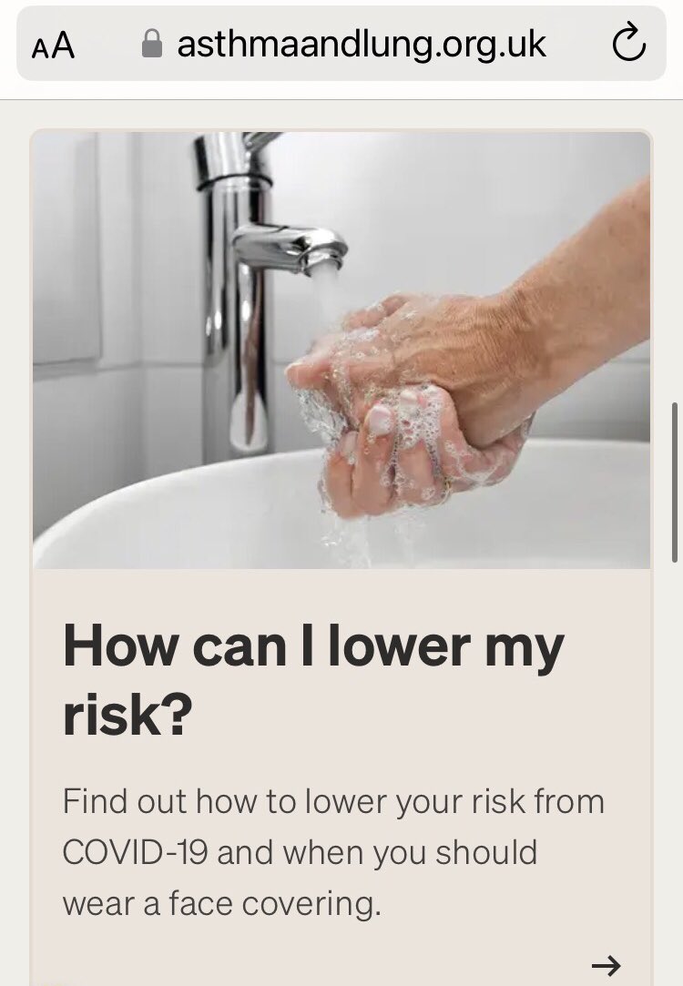 Hi @asthmalunguk why is the main picture about protecting against Covid someone washing their hands? Covid is an airborne disease and messaging should reflect this, especially on #WorldAsthmaDay @1goodtern