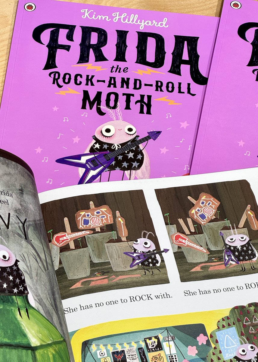 Meet rock'n roll loving moth Frida in a heartfelt, cosy new tale about finding confidence from former Waterstones Illustrated Children's Book Prize-winner @kimhillyard! Beautifully illustrated and with an empowering story you can you get your copy here: bit.ly/3WOOMTh