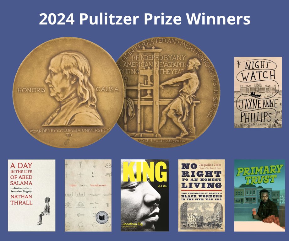 Congratulations to the 2024 Pulitzer Prize winners! Have you read any of the winners, or do you plan to? #PulitzerPrizes #PulitzerPrizes2024 Fiction: 'Night Watch' by Jayne Anne Phillips librarything.com/work/30421714 Drama: 'Primary Trust' by Eboni Booth librarything.com/work/30501292