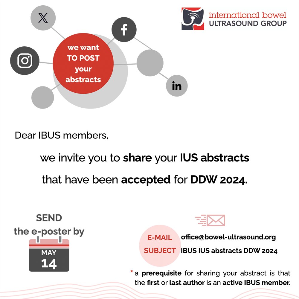 Call for abstracts! #IBUS #DDW #Ultrasound #bowelultrasound