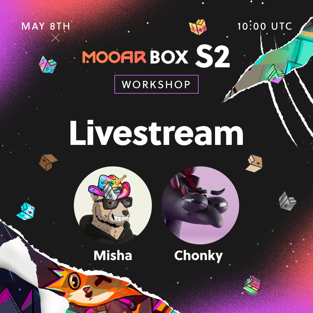 🎉 Experience the thrill of #MOOARBox S2 with us! 🎥 We'll be live streaming the opening of MOOAR Boxes & explaining all the new features of Season 2. 😺 We have 5 MOOAR+ Memberships up for grabs! 1️⃣ 💖 & 🔁 2️⃣ Join us live! We'll announce 5 random winners during the live