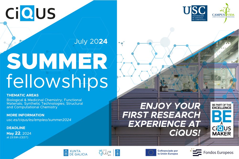 El CiQUS @ciqususc convoca la novena edición de su programa de becas de verano 'CiQUS Summer Fellowships'. @uniovi_info Más información en: usc.es/ciqus/es/emple…