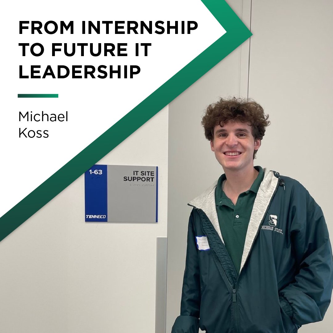 Information science junior Michael Koss boosted his game as an intern for @TennecoInc! Read about his ride to the top 🌟 ➡️ spr.ly/6012jHpEe #SpartanCareers #ComArtSci 📍 @MediaInfoMSU