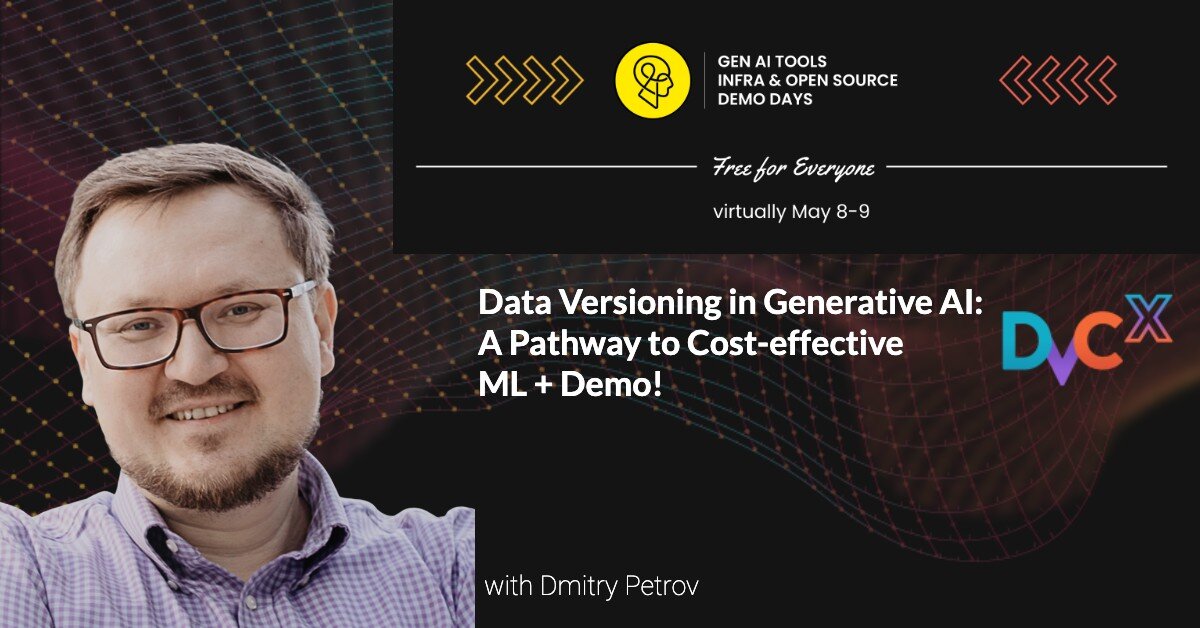 🦉 @FullStackMLwill be presenting Data Versioning in Generative AI: A Pathway to Cost-effective ML + Demo at MLOps World's Gen AI Tools Infra & Open Source Demo Days this Thursday, May 9th, at 2:35 pm EDT. The event is 🆓! 🎉 You can sign up here: hubs.ly/Q02wnZpM0