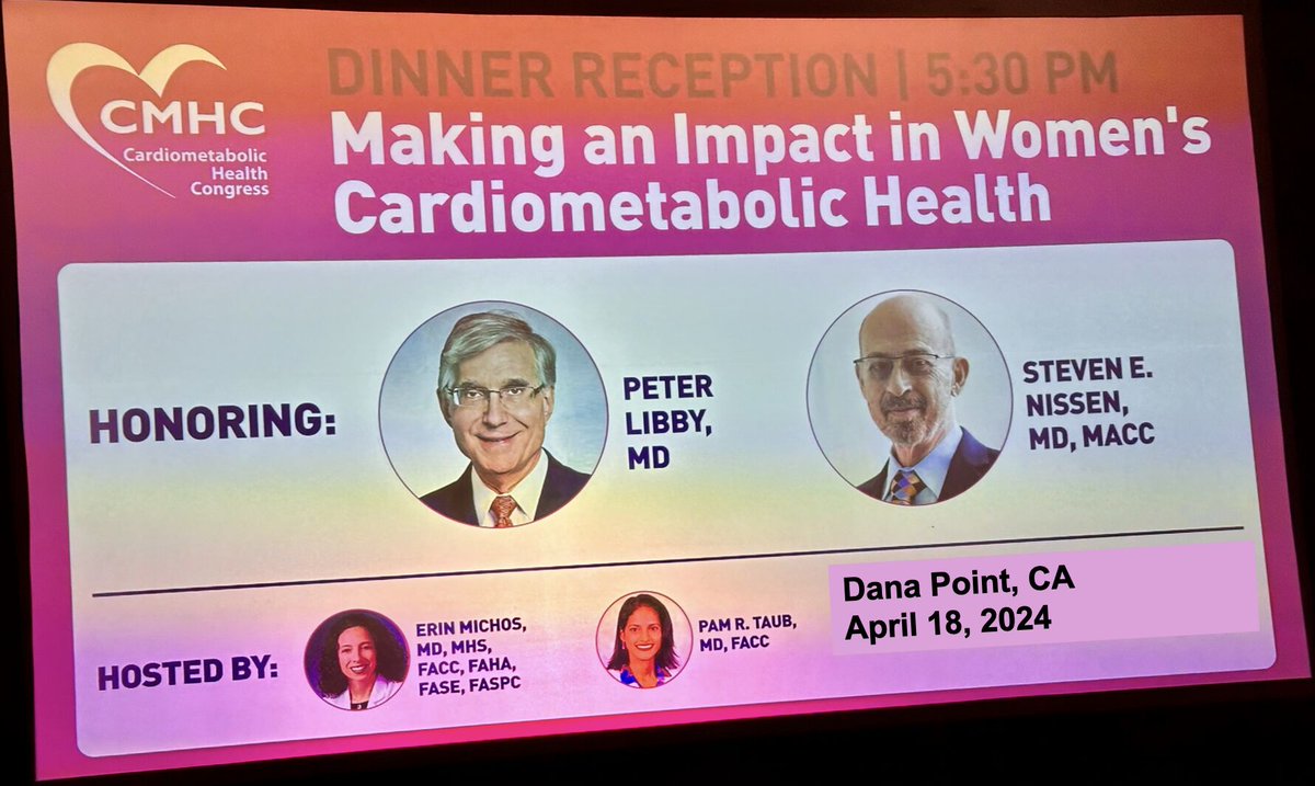 Congratulations to IAS President Peter Libby, MD, for being honored and recognized as a mentor, sponsor and contributor to women's cardiometabolic health during @CMHC_CME's 2024 Women's Health Master Class!