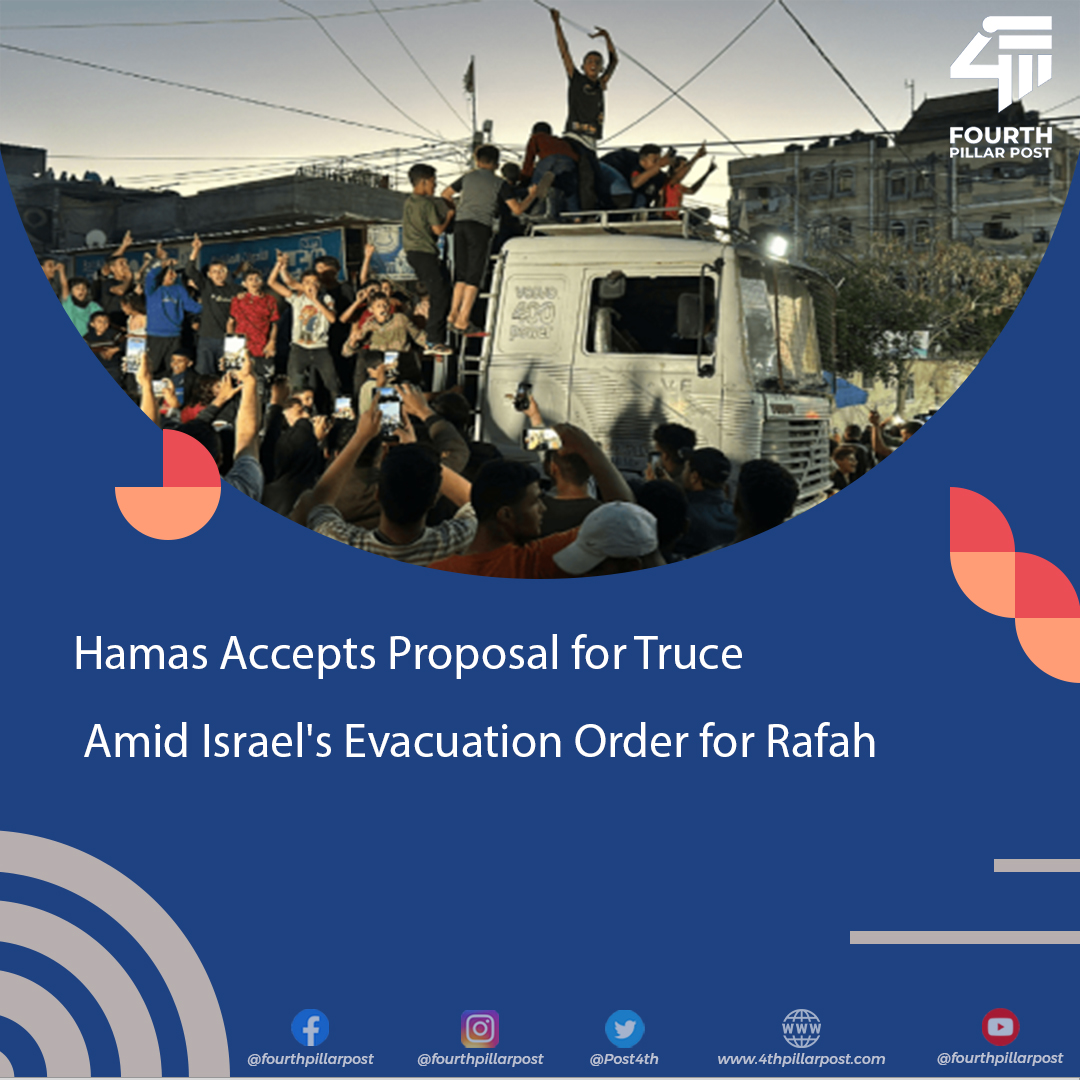 Hamas agrees to ceasefire proposal as Israel orders Rafah evacuation. Will peace prevail in Gaza? #Hamas #Israel #Gaza #Ceasefire #RafahEvacuation
Read more: 4thpillarpost.com