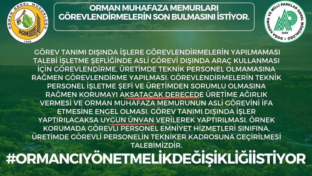 #ormancıyönetmelikdegisikligiistiyor   <a href="/ibrahimyumakli/">İbrahim Yumaklı</a> <a href="/BekirKARACABEY_/">Bekir KARACABEY</a>  <a href="/iyuzer68/">ibrahim yüzer</a>  <a href="/AtesRecepates/">Recep ATEŞ</a> <a href="/kadircokcetin06/">Kadir ÇOKÇETİN</a> <a href="/ogmgovtr/">Orman Genel Müdürlüğü</a> <a href="/milliparklar/">Milli Parklar</a>