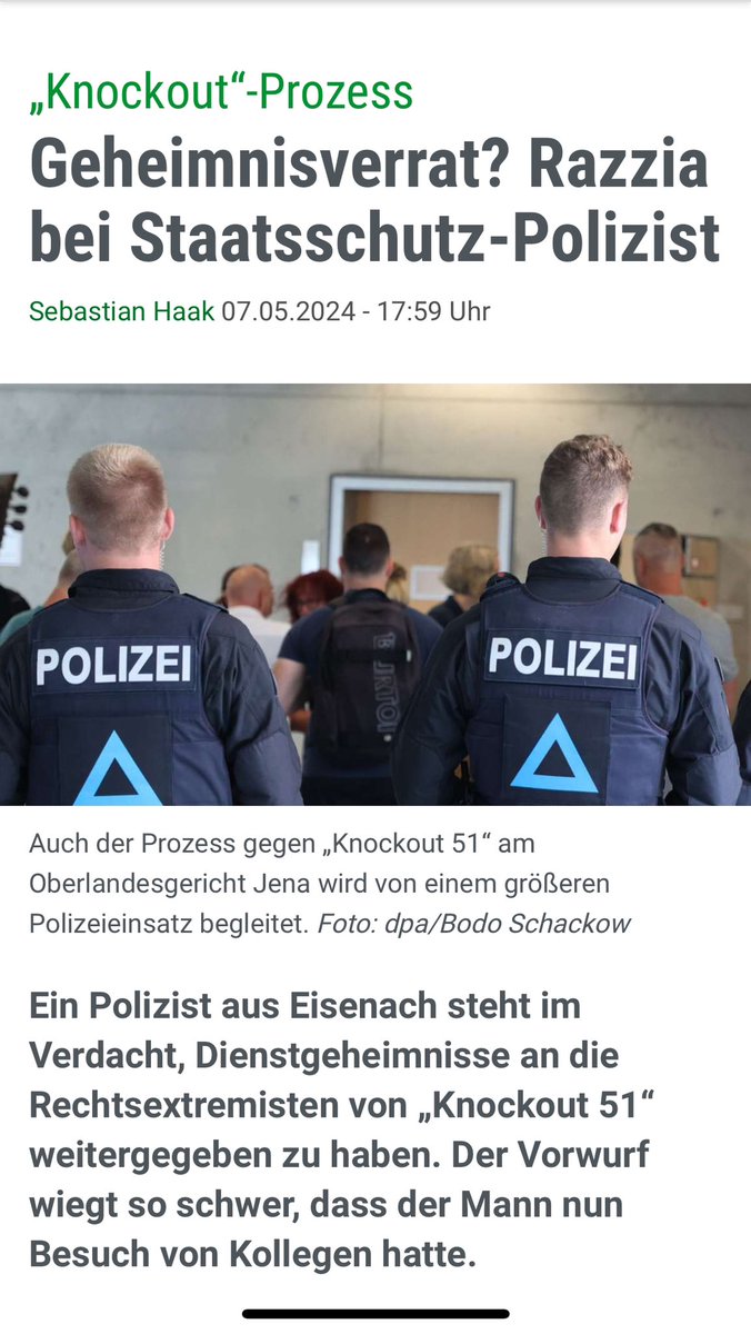 #Polizeiproblem #Thüringen galt das Bundesland bisher im Lagebild „Rechtsextremismus in Sicherheitsbehörden“, eher als blinder Fleck, wird jetzt klar es wurde vielleicht nicht genau hingesehen. Mittlerweile ermittelt die Staatsanwaltschaft gegen sechs Polizisten. #Knockout51