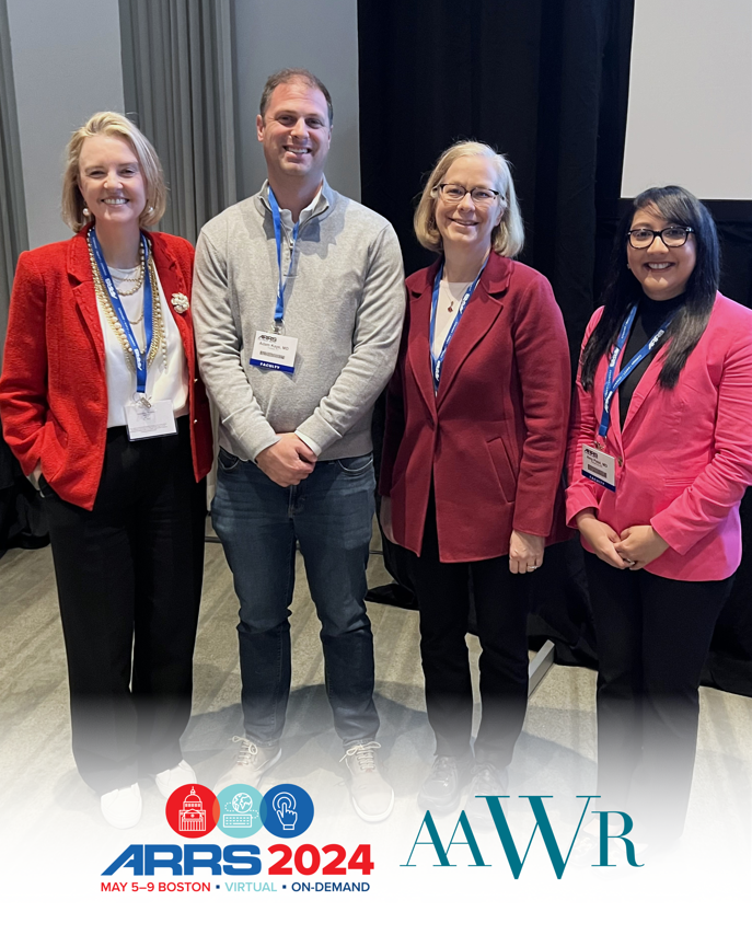 Panelists, Dr. Geraldine McGinty, Dr. Adam Kaye, Dr. Priscilla Slanetz and Dr. Amy Patel during the Inaugural ARRS-AAWR Educational Session “Learning to Lead and the Art of Negotiation' Thanks to all who attended!