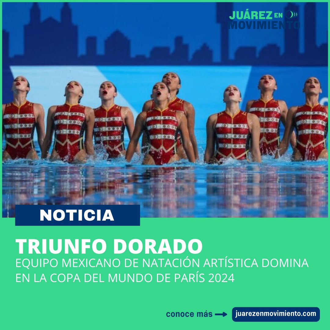 ¡Medalla de Oro! ¡El equipo mexicano de #NataciónArtística sigue brillando en la escena internacional! Con una puntuación de 251.7867 puntos, lograron el primer lugar en la rutina acrobática de la #CopadelMundo de la especialidad #París2024. 🥇🔥