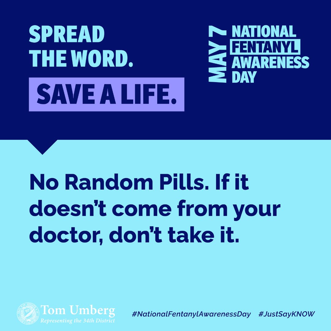 On this #NationalFentanylAwarenessDay, you need to know the facts.

California has confiscated over 3.4 million counterfeit prescription pills in the last 4 months alone.  

Don’t accept or ingest counterfeit pills.  

#JustSayKnow @SongForCharlie