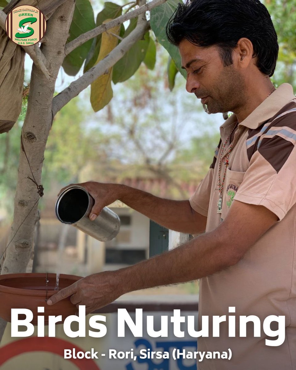 Spreading warmth and compassion to our winged pals! 🕊️ Shah Satnam Ji Green ’S’ Welfare Force Wing volunteers are making a difference by setting up bird baths and feeders to offer essential hydration and nourishment in this scorching☀️summer. Let's join hands in their noble…