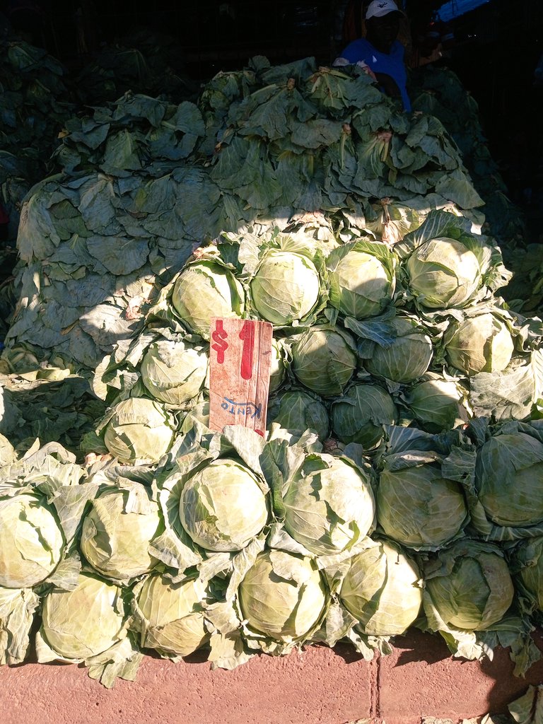cabbages going for a $1 per head in mbare musika