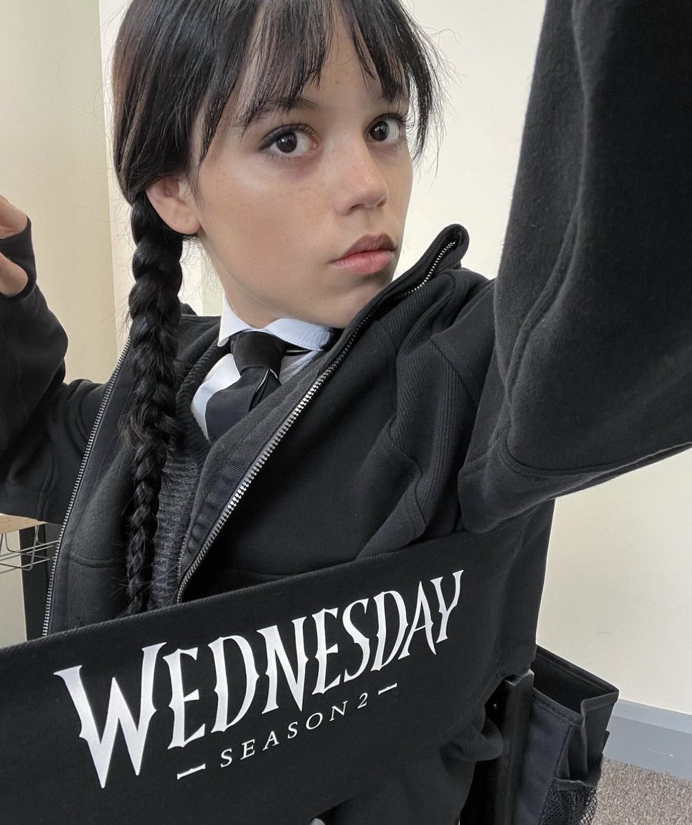 Jenna Ortega on set for ‘WEDNESDAY’ Season 2.