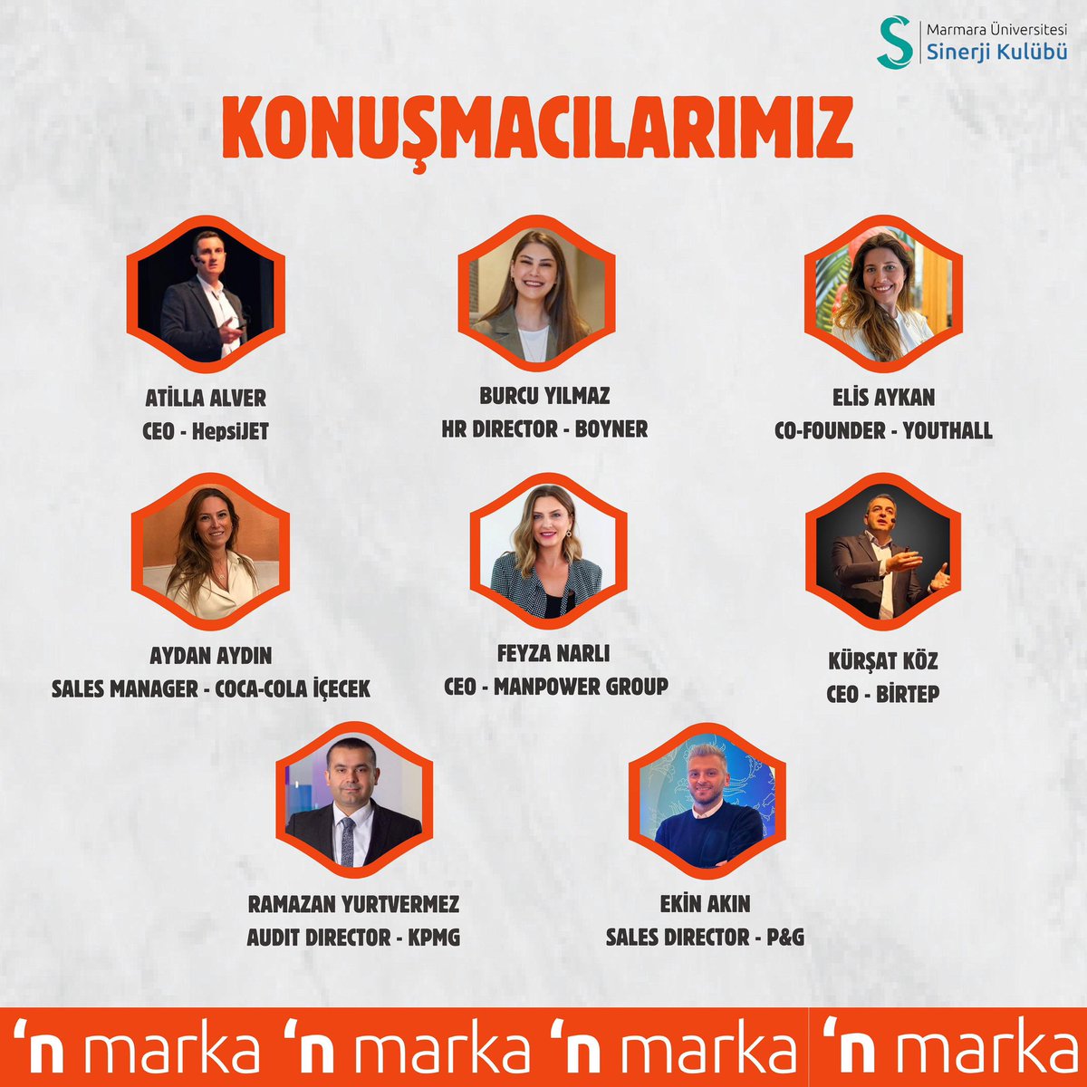 ‘n marka ile tekrardan buluşuyoruz! Konuşmacılarımızla birebir tanışma fırsatı yakalamak, onların tecrübelerinden faydalanarak kariyer yolculuğunuzda bir üst basamağa çıkmak ve staj programlarıyla ilgili detaylı bilgi almak için ’n marka’yı kaçırmayın! 👉🏻 tls.tc/ZiJZs