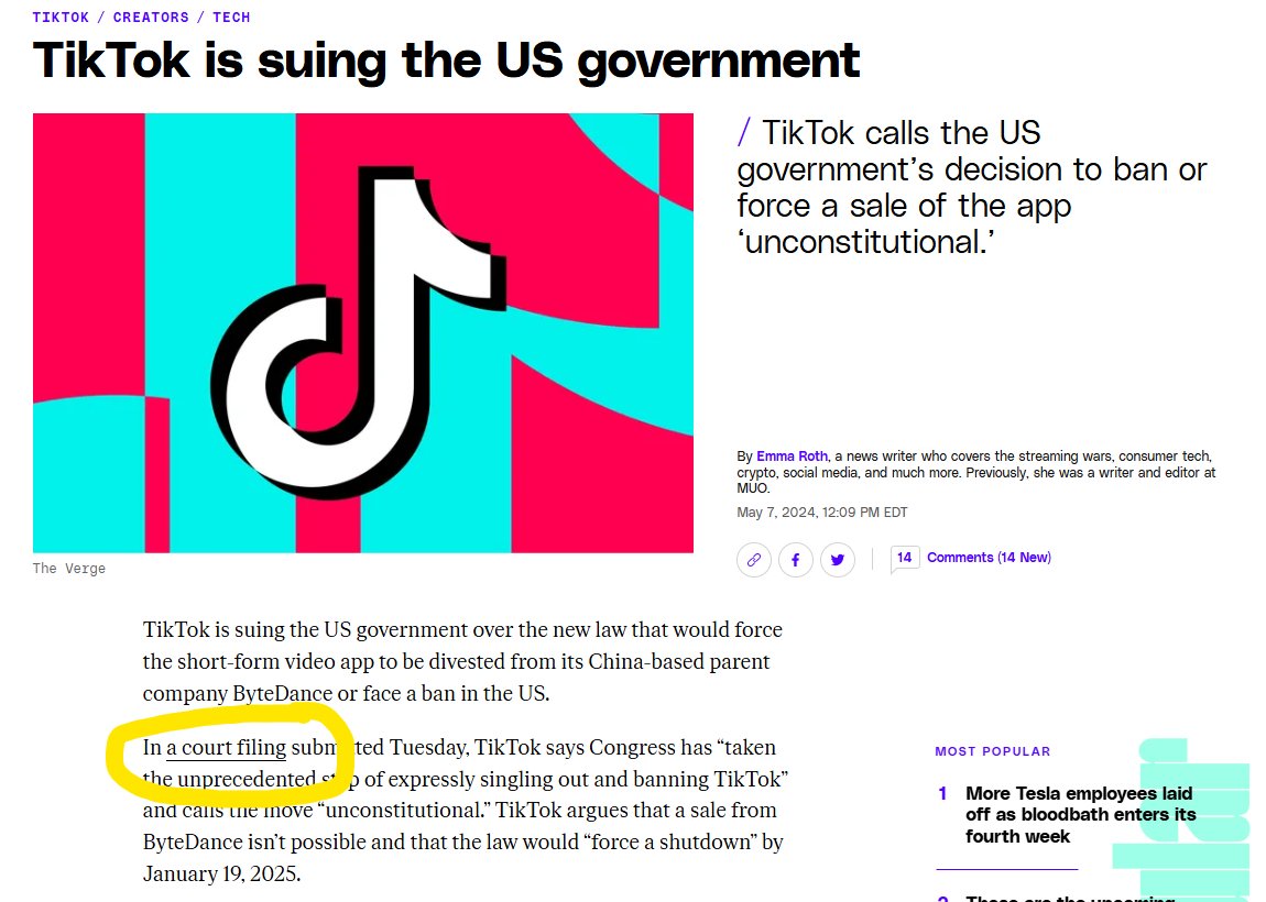 This is why I always go to @verge for breaking tech legal news. They put the link to the actual court filing in the article.