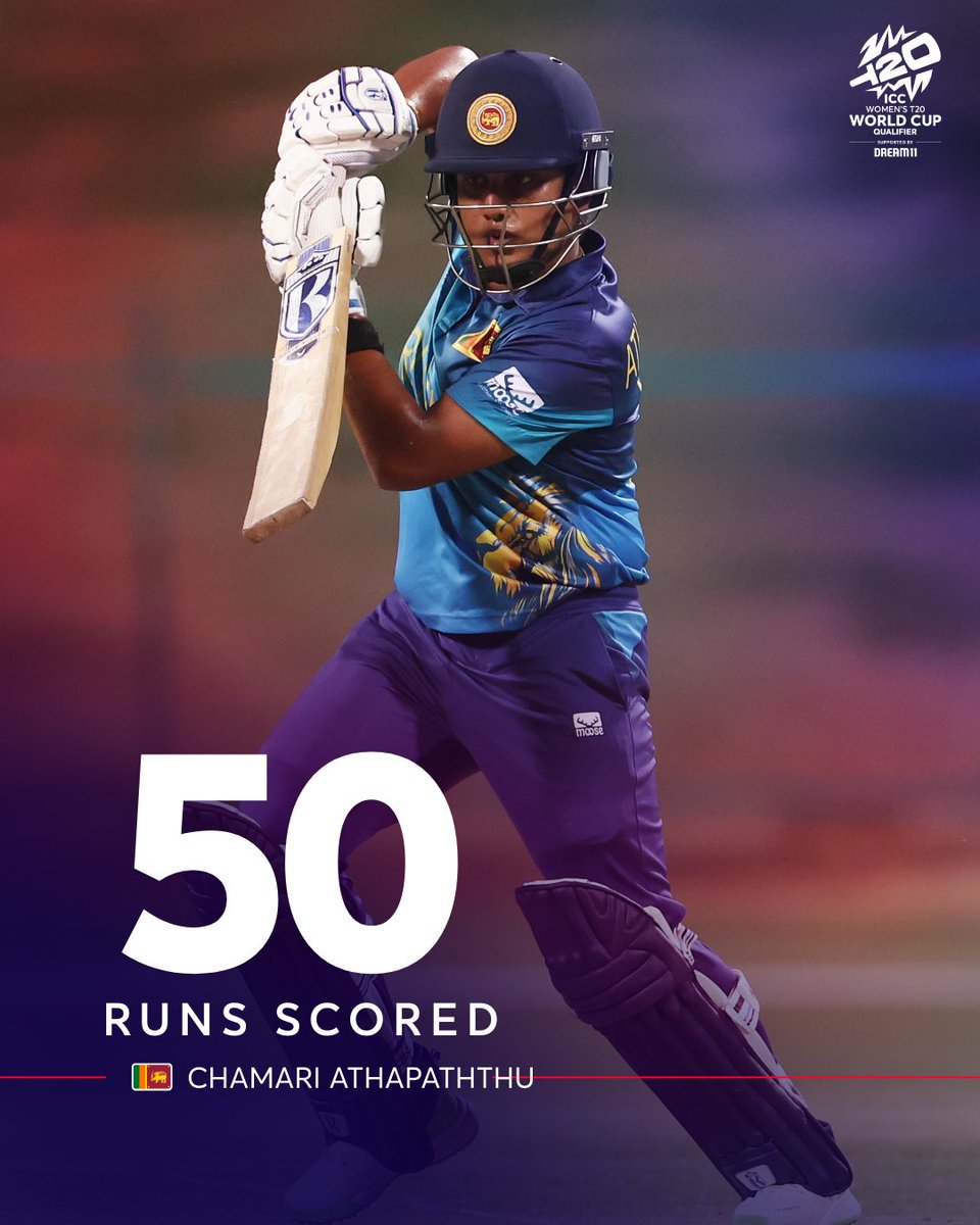 Chamari Athapaththu brings up her second half-century of the ICC Women's #T20WorldCup Qualifier with a stylish six 🤩 #SCOvSL