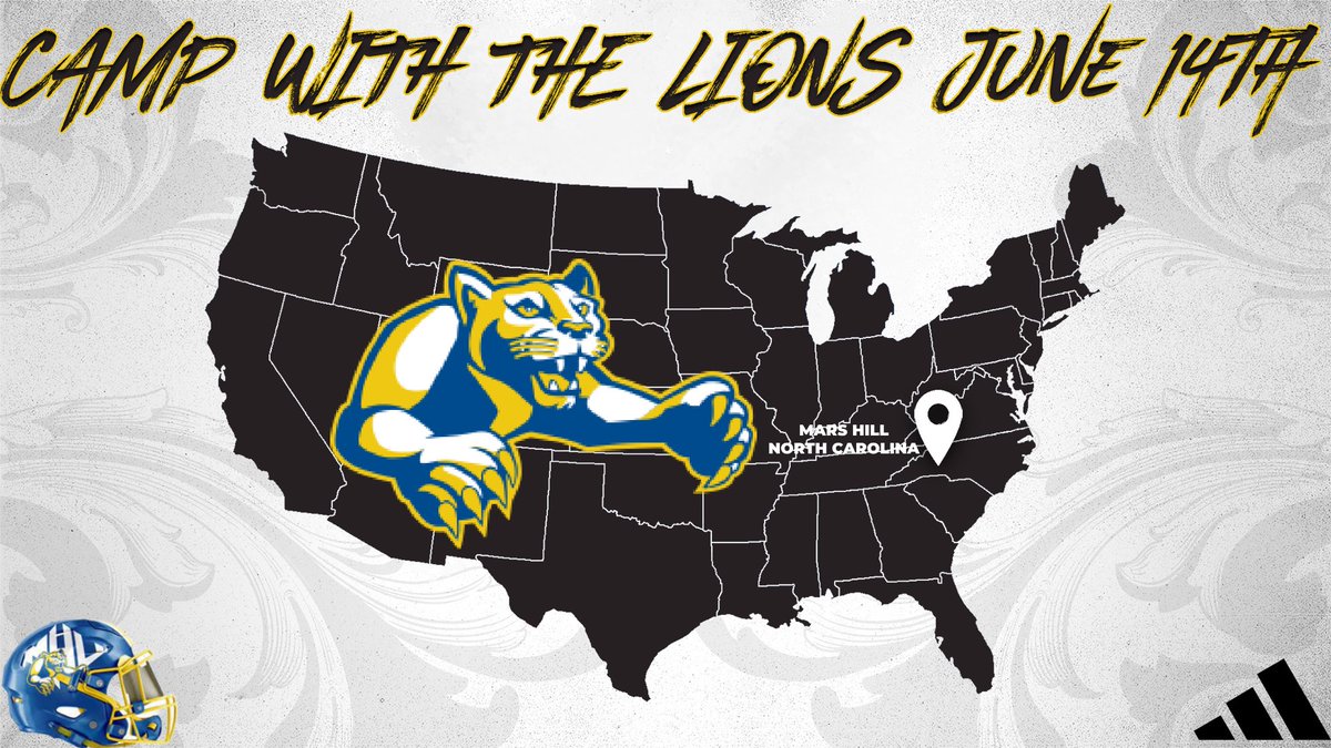 ‼️CAMP WITH THE LIONS JUNE 14TH‼️ Make sure to Pre-Register‼️ marshillfootballcamps.totalcamps.com/shop/EVENT ✅Where: Mars Hill University ✅Check-In: 9:00 AM-10:15AM This camp is for the Evaluation of 2025-2028 Football Prospects💯