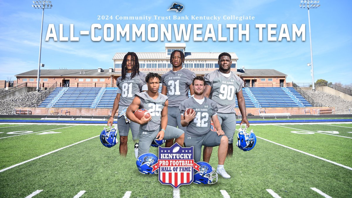 On Tuesday, the Kentucky Pro Football Hall of Fame announced the 2024 Community Trust Bank Kentucky Collegiate All-Commonwealth Football Team! 🏈 📰 tinyurl.com/4ss7e2rr #GoBlueRaiders⚔️