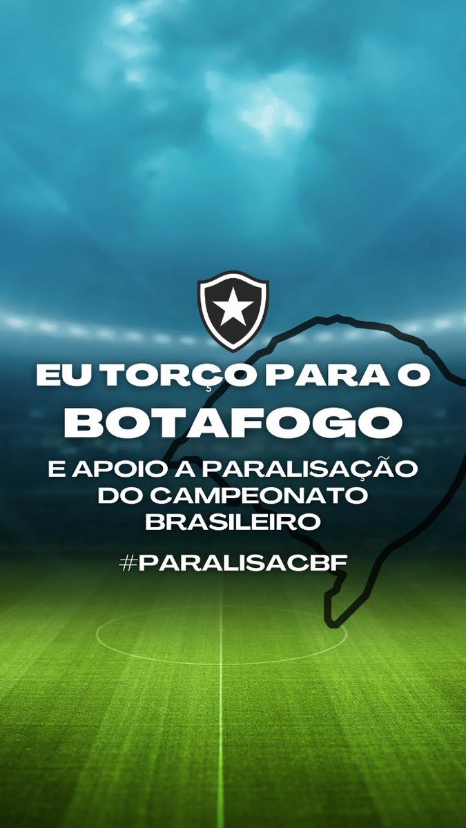 🏆 - Eu torço para o BOTAFOGO e apoio a paralisação do Brasileirão 

#ParalisaCBF