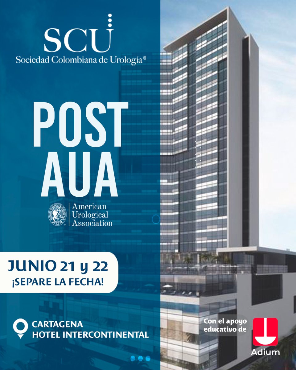 Curso POST AUA 📍 Cartagena, Hotel Intercontinental 🗓️ Junio 21 y 22 ¡SEPARÉ LA FECHA! Con el apoyo educativo de #Adium