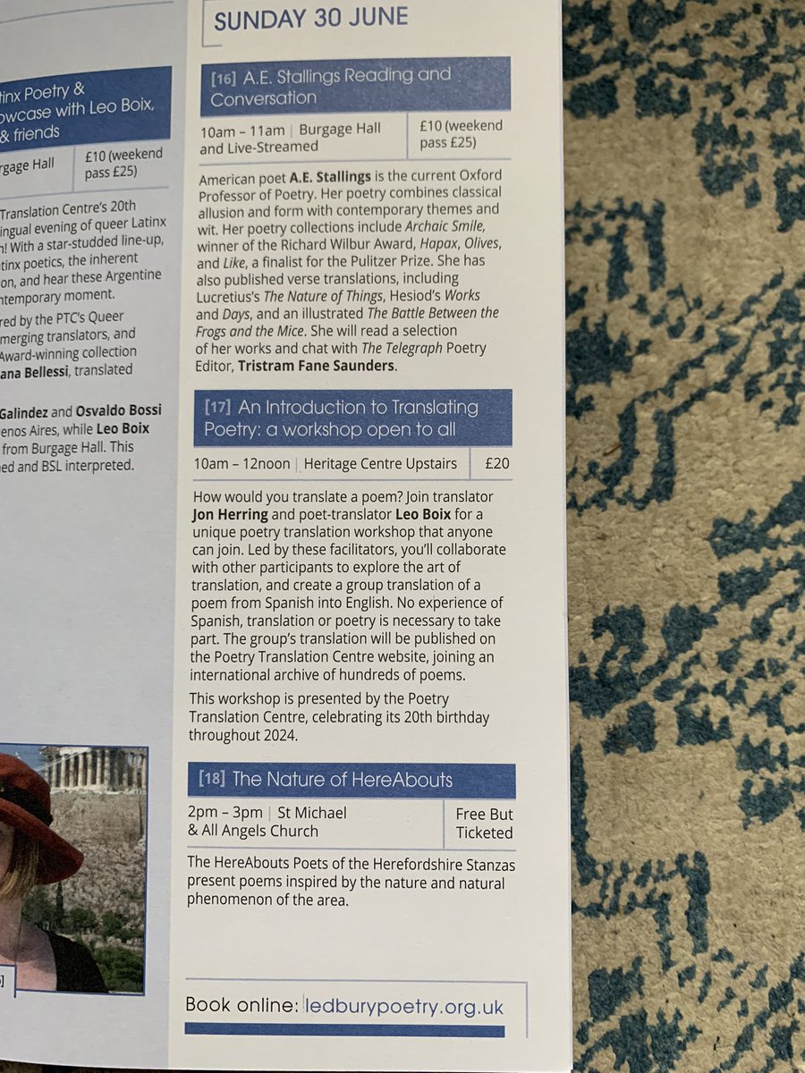 Just arrived! The full programme for this year’s @LedburyPoetry Festival. 🌈🌈🌈🦜✨🐊🌵Really looking forward to taking part in a series of events #latinxpoetry #poetryintranslation #latinamericanpoetry