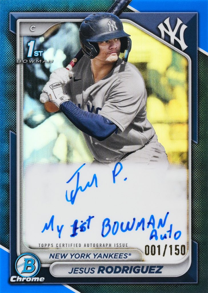 Excited for my fellow Yankees fans to pull some 🔥 from ‘24 Bowman ⚾️ We have a few Yankees spots still available at midwestboxbreaks.net Thanks for letting us show these off @Topps