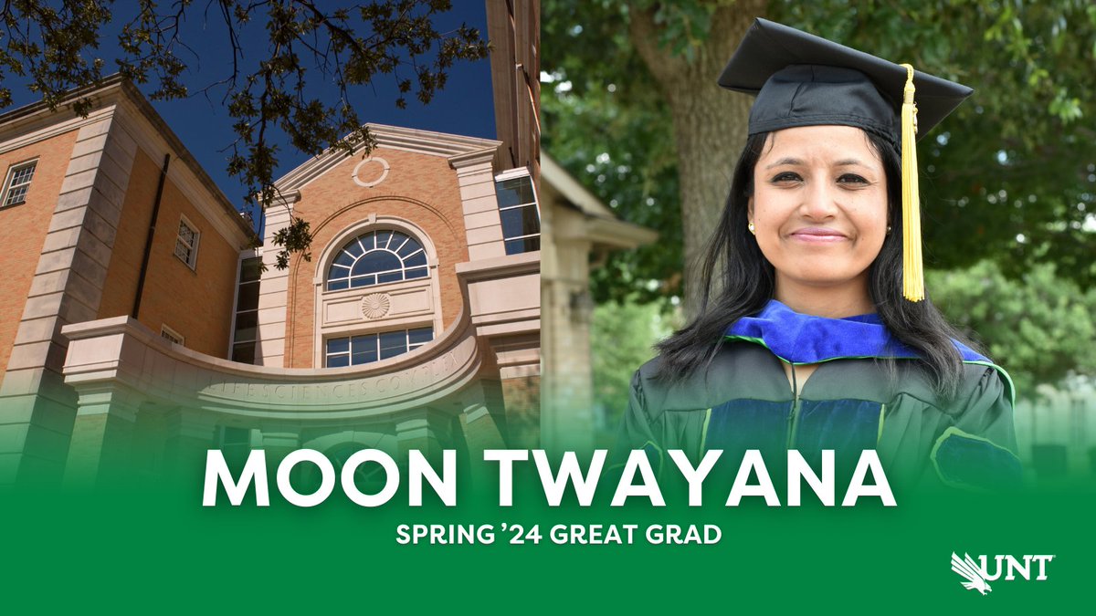 Moon Twayana, #UNTGreatGrad and @UNTScience doctoral student, is conducting research that could change the face of agriculture, saving billions in lost crops. She did all of this while battling fibromyalgia and research setbacks.

We’re #UNTproud of Moon’s accomplishments and
