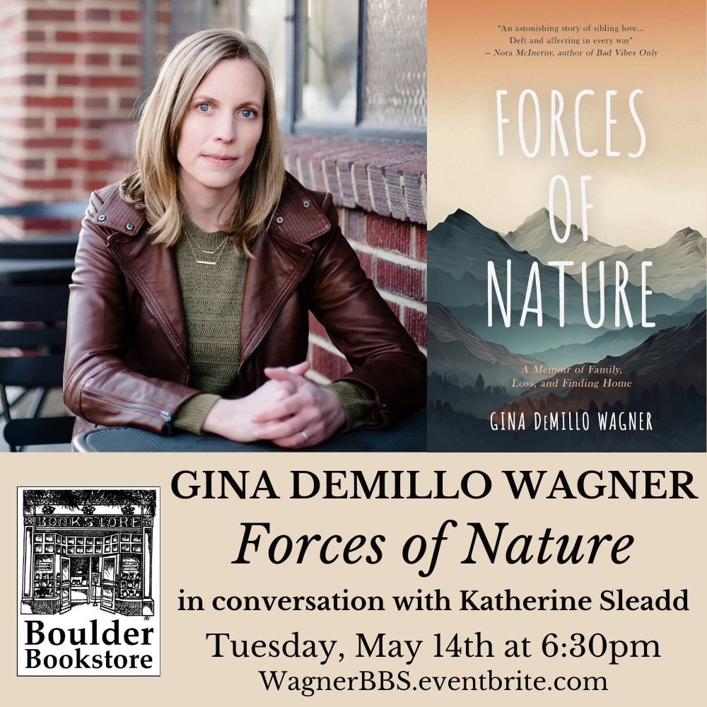 Join us next week when @writerGDW will be here to celebrate her new book, 'Forces of Nature: A Memoir of Family, Loss and Finding Home' - she'll be in conversation with @katesleadd for this special event. Get tickets to attend at WagnerBBS.eventbrite.com!