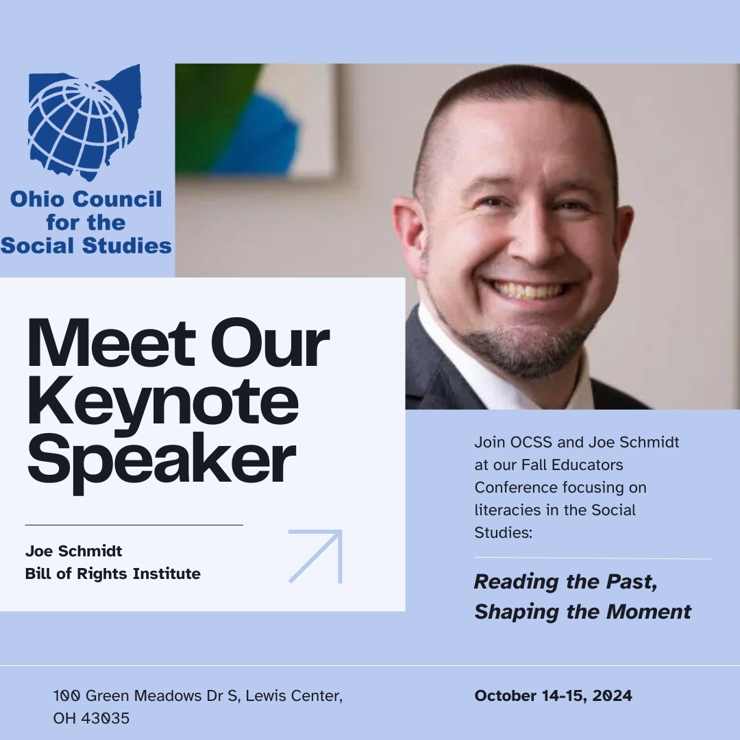 We are excited to announce our 2024 Fall Educator's Conference Keynote Speakers @ProfJeffries and @madisonteacher! This is an event that every social studies professional in the state will not want to miss. Space is limited so register now here: ocss.org/Registration #OCSS2024