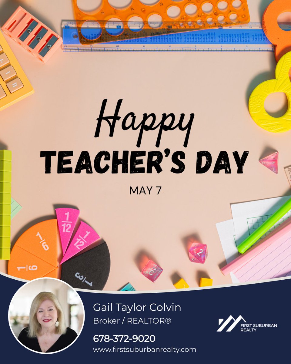Happy Teacher's Day to the guiding lights who shape minds and inspire hearts every day! 🍎📚 Today, let's celebrate the mentors, educators, and champions of knowledge who ignite a passion for learning and make a difference in countless lives. 

#firstsuburbanrealty
