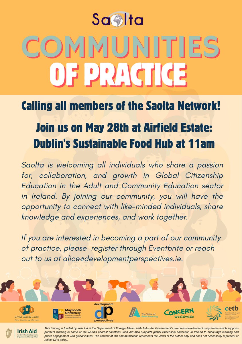 #Saolta is excited to announce a new space for supporting practitioners in Adult and Community Education, Community Development, and individuals and groups working on issues relating to people and the planet. The Communities of Practice is a space for people engaged with the
