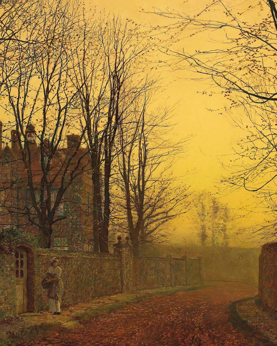 An Autum Lane. (1886) John Atkinson Grimshaw. (1836-1893)🖌️🌹 English Painter.