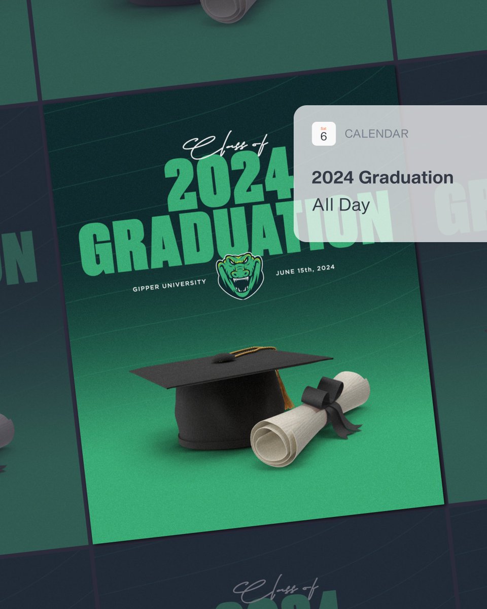 Speaking of celebrating seniors - have you checked out our NEW #Graduation template?🎓 #GoGipper #GipperSeniorWeek