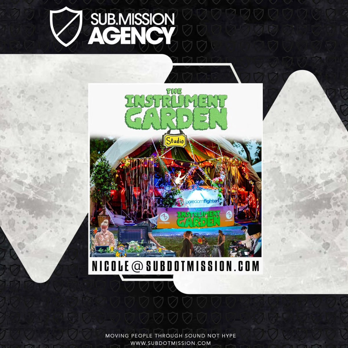 - NEW ARTIST ANNOUNCEMENT - We are excited to welcome The Instrument Garden by the @brdmfghtrs to the Sub.mission Agency! We will be handling all of their festival bookings moving forward!