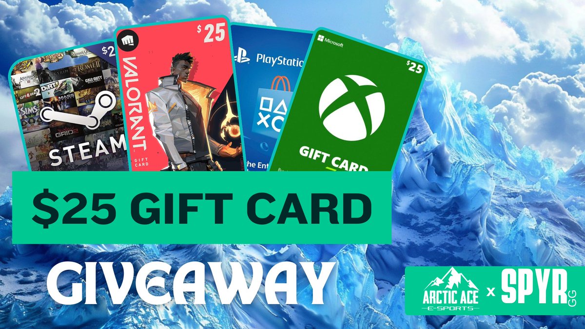 $25 Gift Card OR $25 CashGIVEAWAY    

👑To Enter You Must: 
✅Follow @ArcticAce_ + @SpyrGG 
✅Tag 2 friends

Winner announced on May 12th! Must have Paypal for cash prize.

 #PS5 #SpyrGiveaway